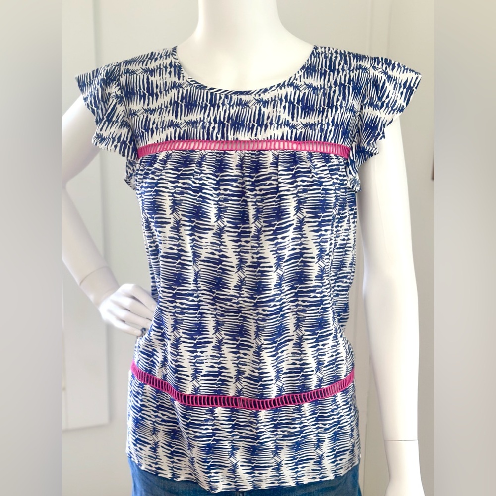 Vineyard Vines Watercolor Lines Sleeveless Top Size Medium M